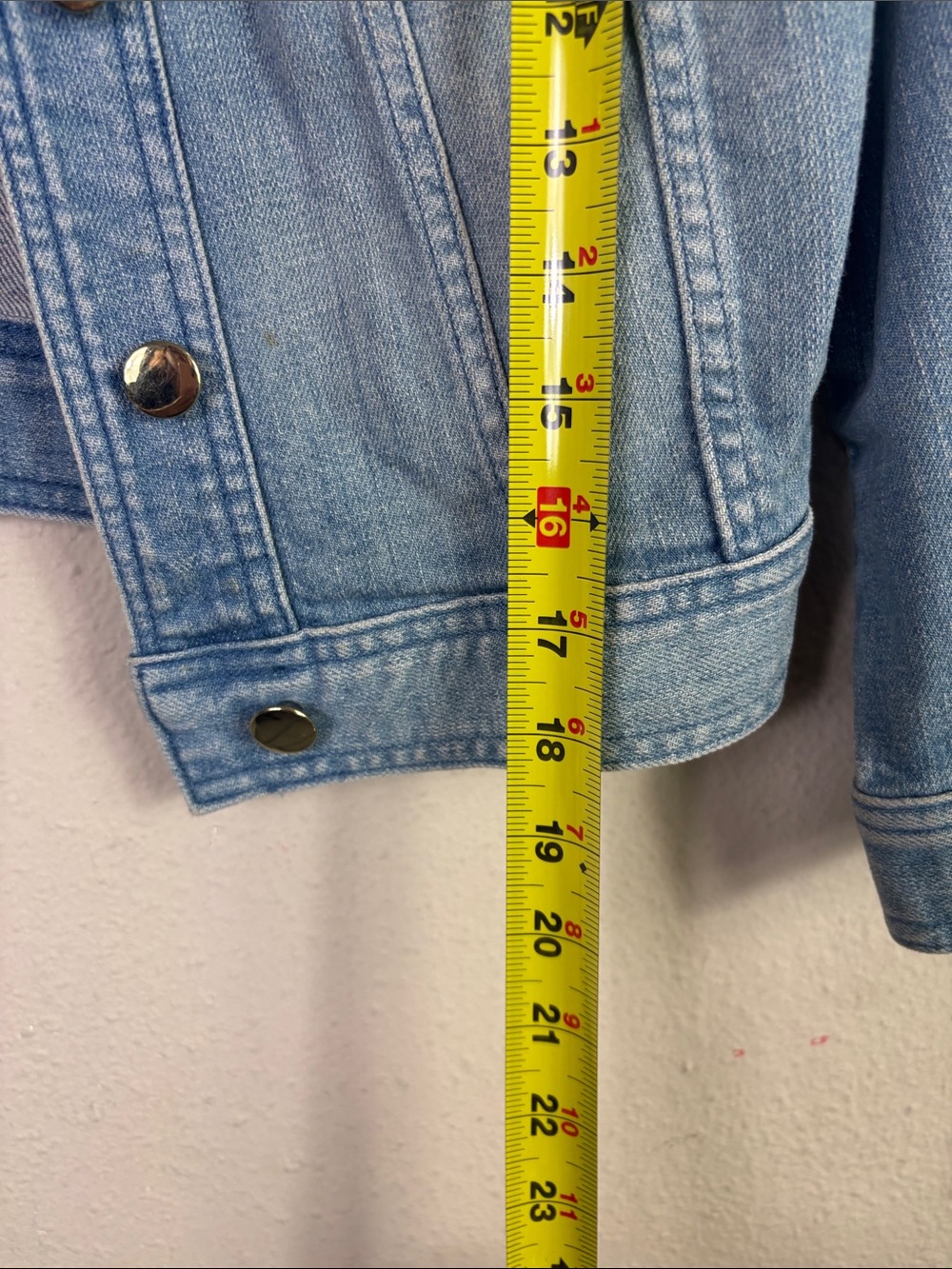 Reiss Blue Denim Cropped Jacket 1971 Style size Small - Picture 9 of 11